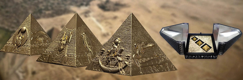 Djibouti 2026 200 Francs PYRAMIDS OF GIZA - 3 Coin Set - 6 oz .999 Antique Silver Coins