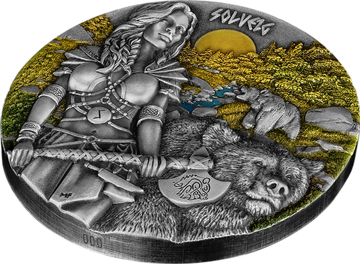 Germania Mint 2024 10 Mark Valkyries SOLVEIG 2 oz .9999 Pure Silver Antique Finish UHR