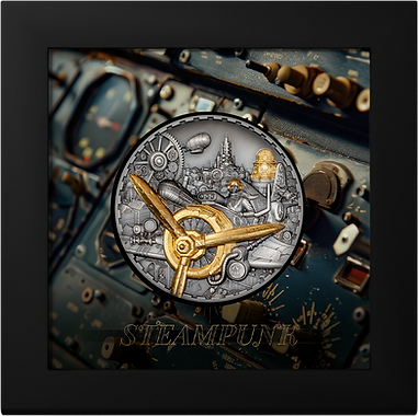 Cook Islands 2025 $20 AVIATION Steampunk 3oz .9999 Antique Silver Coin CIT Smartminting®