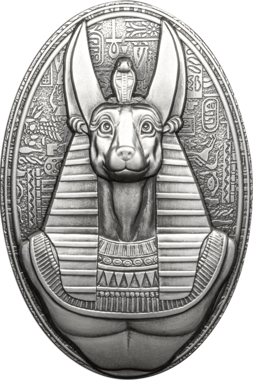 Djibouti 2024 200 Francs 3D Shaped Anubis 3oz Silver Coin