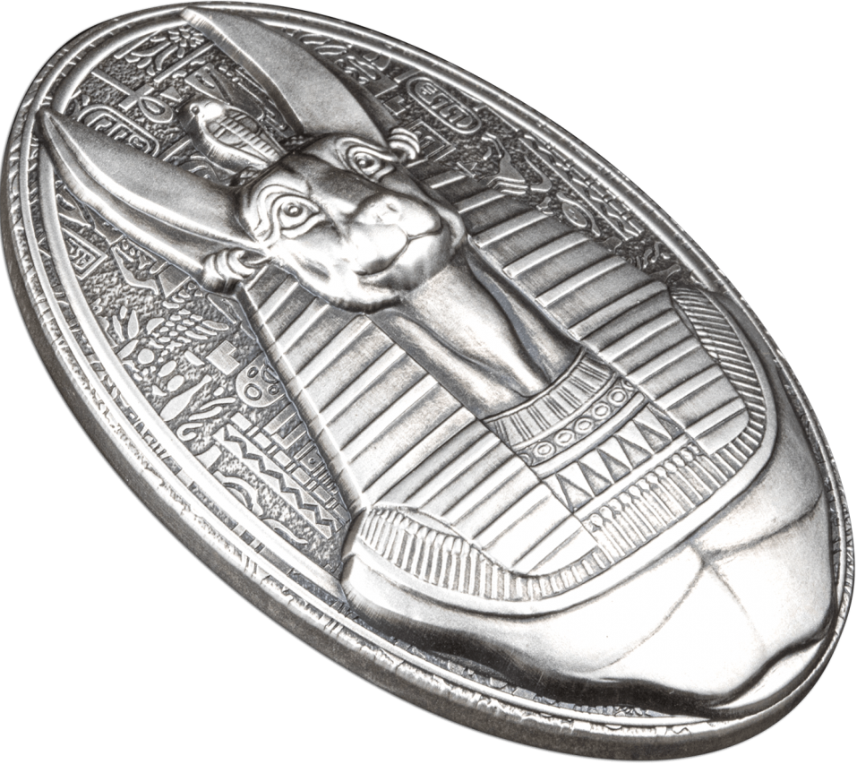 Djibouti 2024 200 Francs 3D Shaped Anubis 3oz Silver Coin