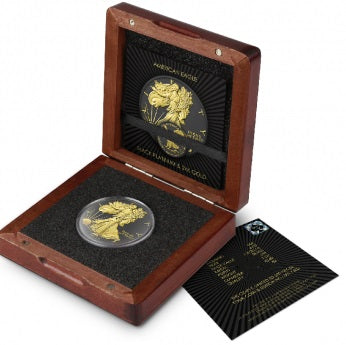 United States of America 2023 $1 BLACK PLATINUM American Eagle 1oz Silver Coin Case and Certificate