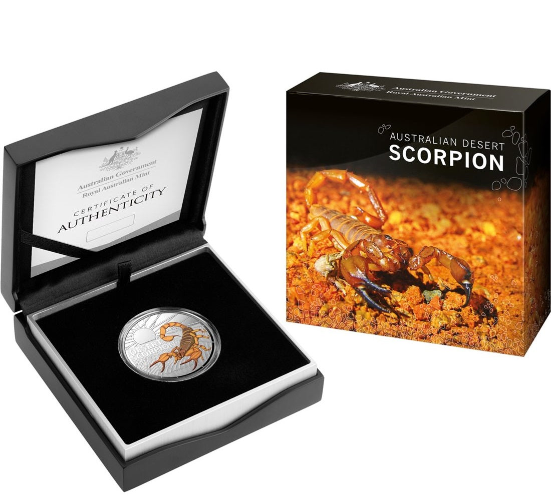 Australia 2023 $5 DESERT SCORPION Coloured Most Dangerous 1 Oz Silver Coin
