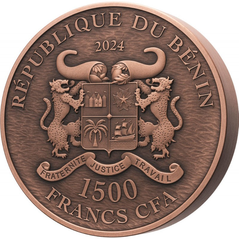 Benin 2024 1500 Francs DRAGON 1 Kg Kilo Copper Coin