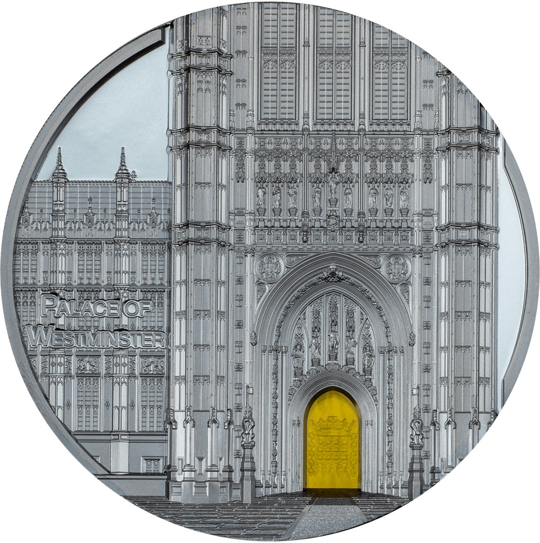 Palau 2023 $25 PALACE OF WESTMINSTER Tiffany Art Metropolis 5 Oz Black Silver Proof Coin CIT Smartminting®