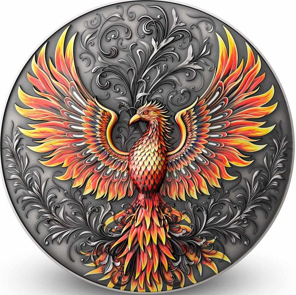 Niue 2023 $2 PHOENIX 1oz Antique Silver Reverse