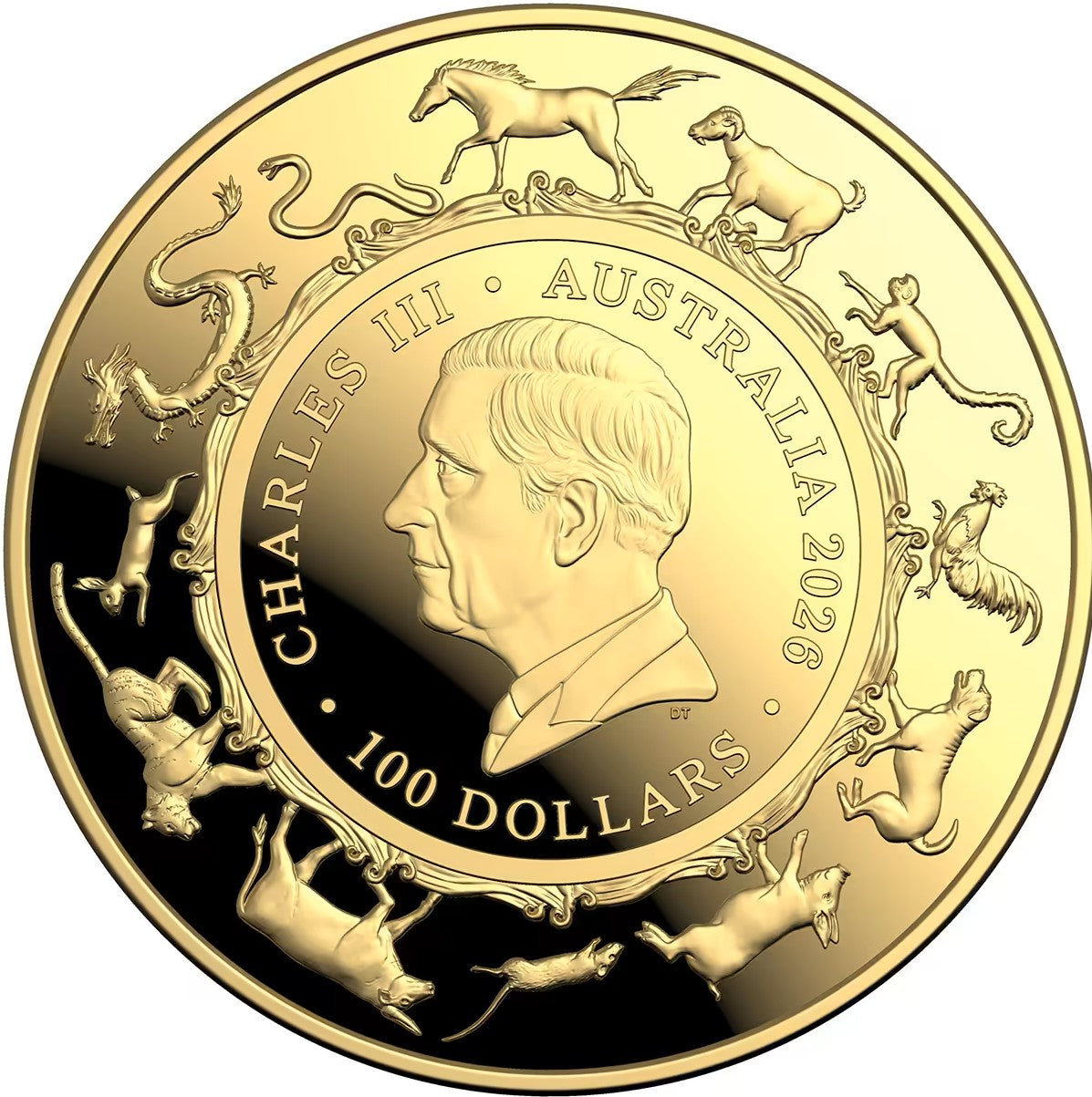 Australia 2026 $100 Lunar Horse 1 Oz .9999 Gold Domed Proof Coin Royal Australian Mint