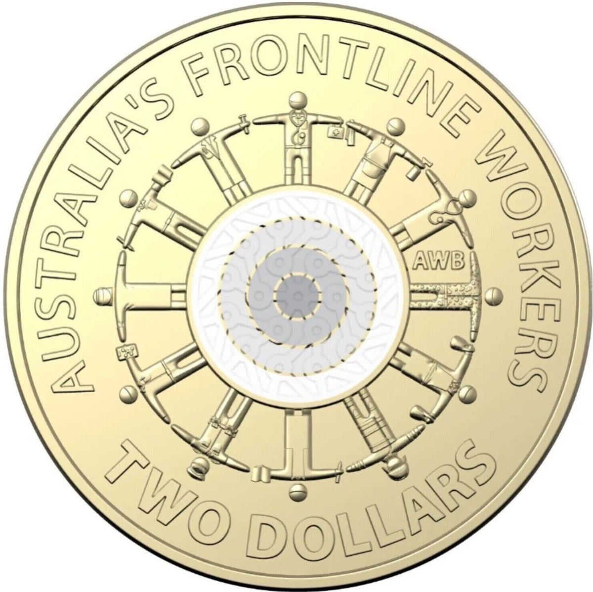 Australia 2022 $2 Frontline Workers Coloured Uncirculated Sealed Royal Australian Mint Bag of 5 Coins