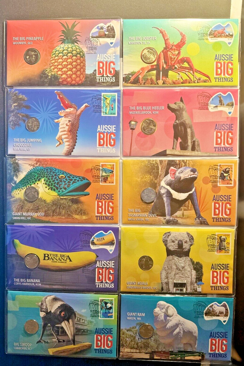 Australia 2023 $1 Aussie Big Things Set of 10 x $1 PNCs