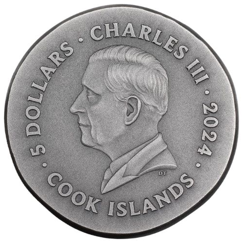 Cook Islands 2024 $5 Gryphon 1oz .999 Silver Antique Coin 999 Minted