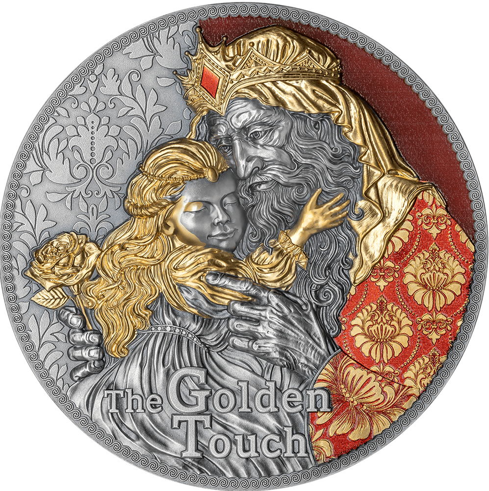 Cameroon 2023 2000 Francs CFA Twists of Destiny Series THE GOLDEN TOUCH 2 oz Antique Silver Coin