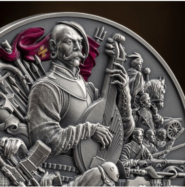 Ghana 2024 10 Cedis UKRAINE BATTLE HARDENED 2oz Antique Silver High Relief Coin