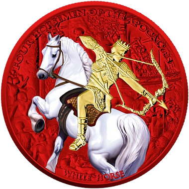 2023 Four Horsemen of the Apocalypse White Horse – Space Red 1 oz Silver Coin