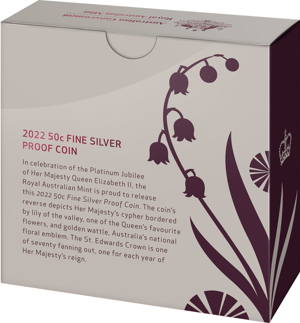 Australia 2022 50 Cent Platinum Jubilee of HM Queen Elizabeth II - Silver Proof