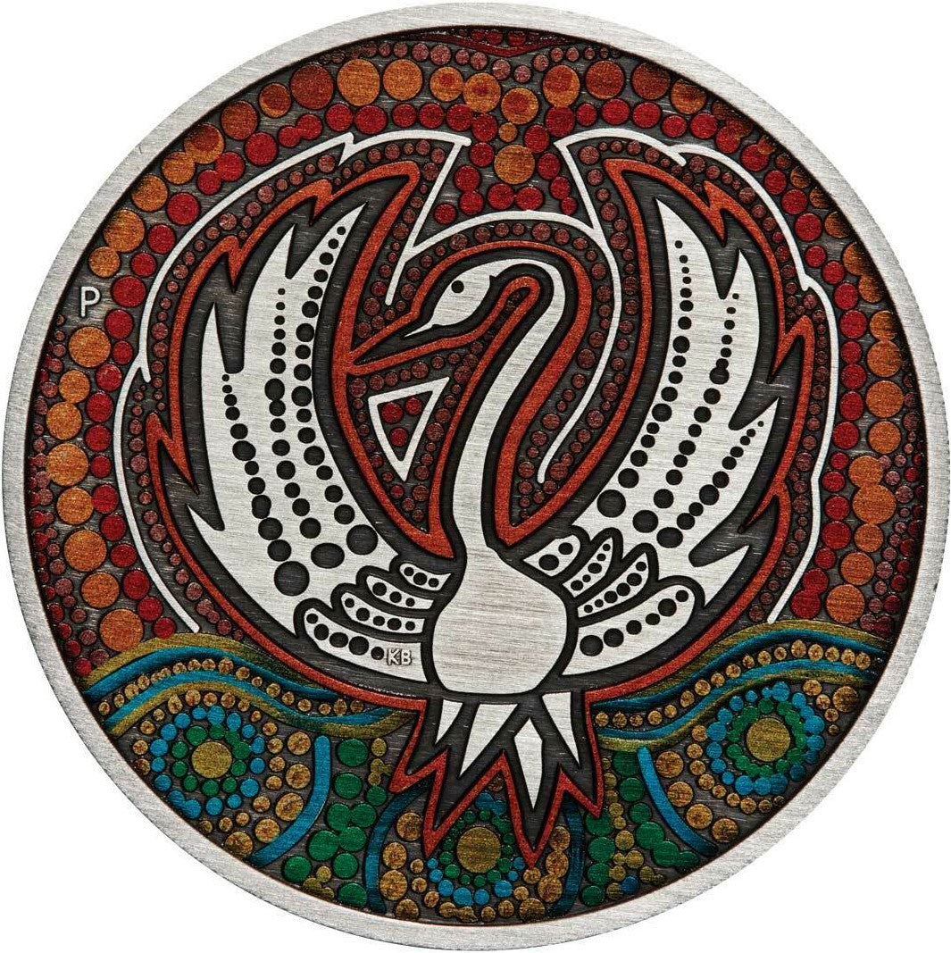 Australia 2022 $2 Maali Swan 2 oz .9999 Antique Silver Perth Mint