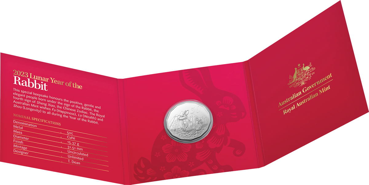 Australia 2022 50 Cent Uncirculated Lunar Year of the Rabbit