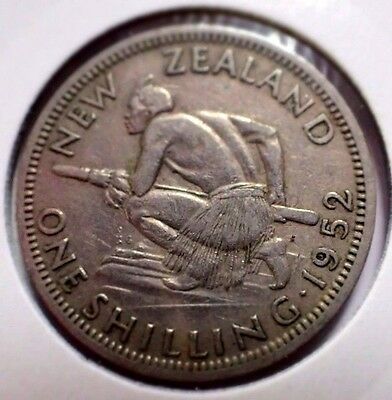 New Zealand 1952 1 Shilling Cu Ni EF Extra Fine