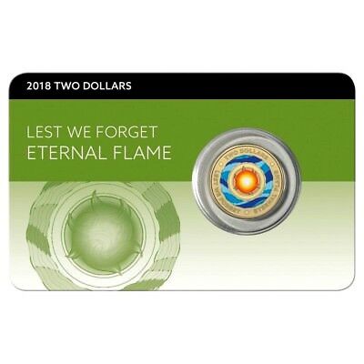 Australia 2018 $2 Coloured Uncirculated Lest We Forget ANZAC Eternal Flame Coin Pack