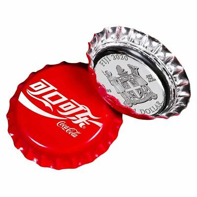 Fiji 2020 $1 Coke Coca-Cola Bottle Cap China Edition 6g Silver Proof