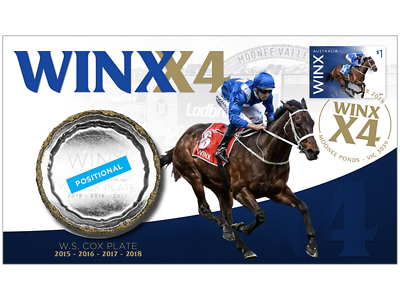 Australia 2018 Winx 4th Cox Plate Stamp and Medallion Cover PNC