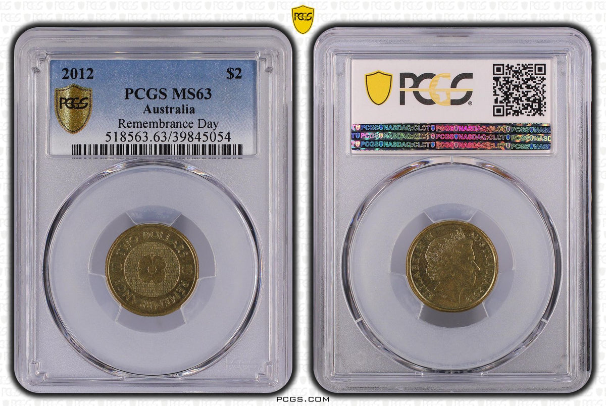 Australia 2012 $2 Gold Poppy PCGS Gold Shield MS63