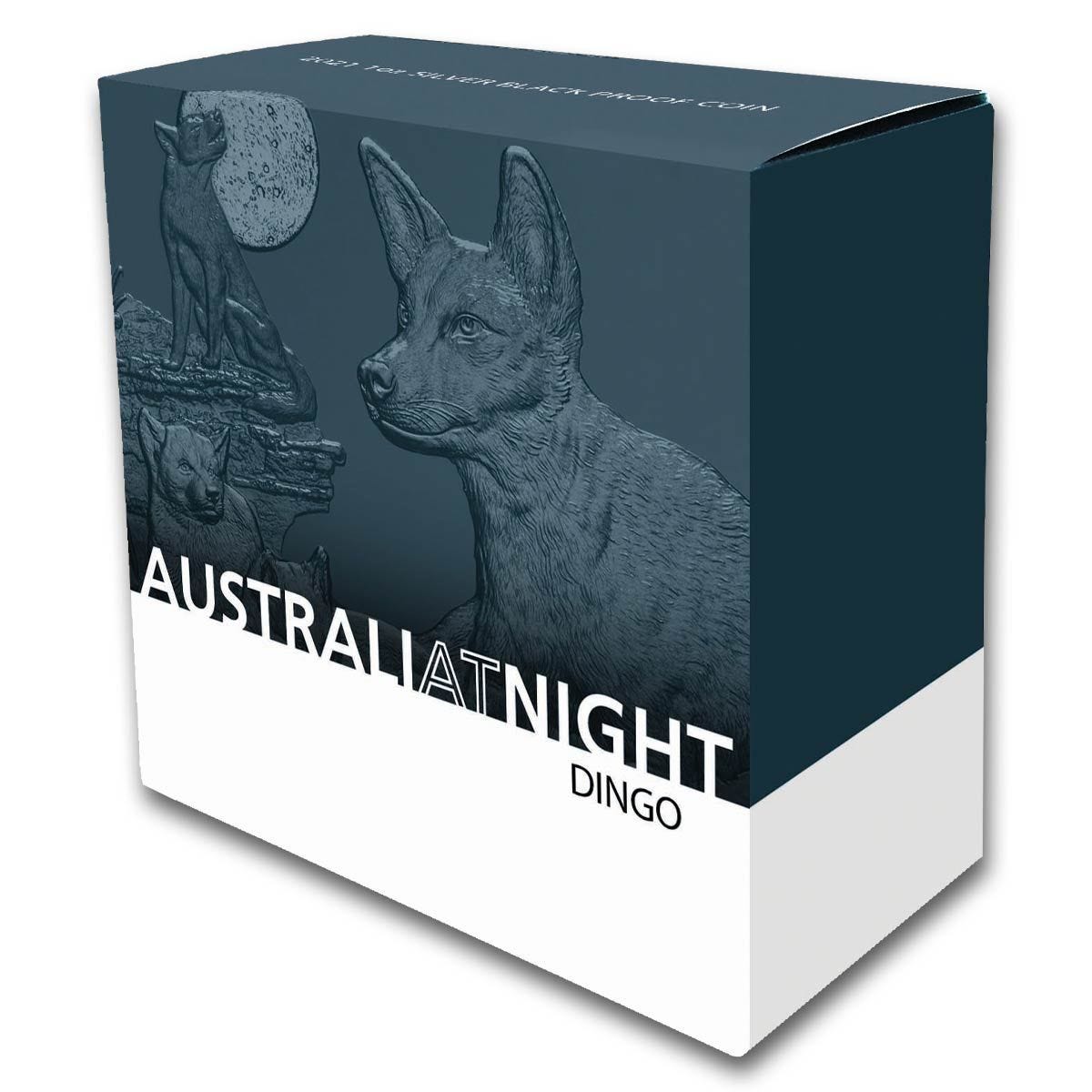 Niue 2021 $1 Australia at Night Dingo 1oz Silver Black Proof 1000 Mintage