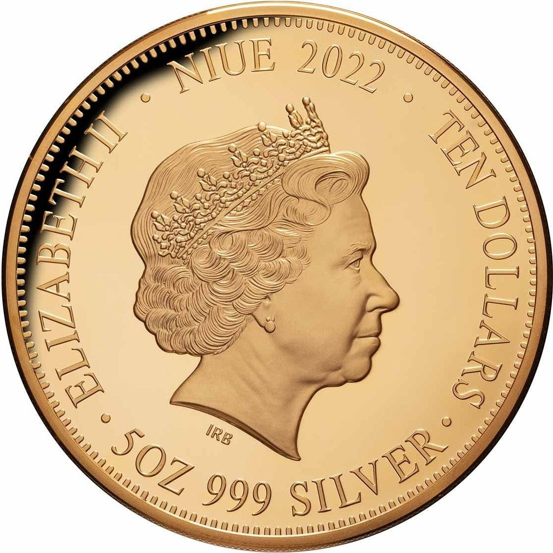 CERTIFICATE # 8 Niue 2022 $10 Apex Predators - Cougar vs Bear Selectively Gold-Plated 5oz Silver Proof Coin