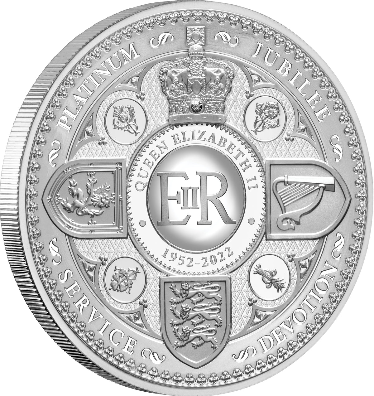Tokelau 2022 $10 Queen Elizabeth II Platinum Jubilee 5oz .999 Silver Proof with Diamond