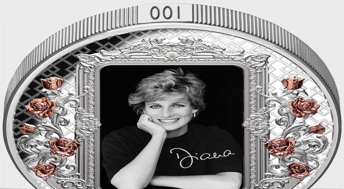 Tokelau 2022 $10 Diana Princess of Wales Rose-Gold Plated Coloured 5oz Silver Proof Reverse