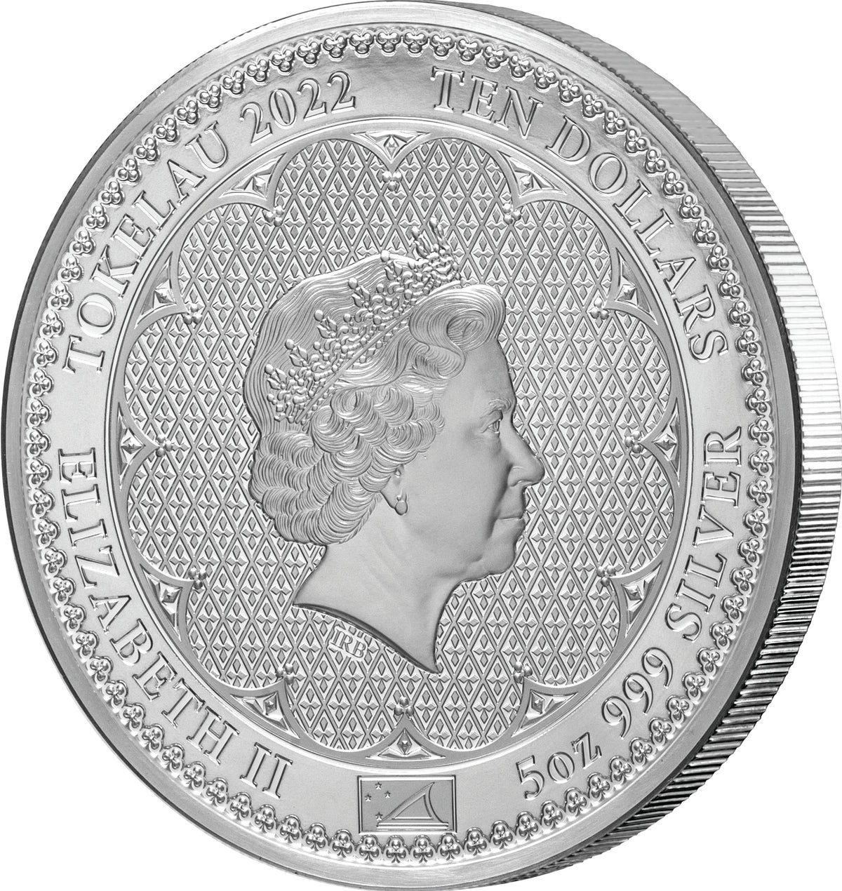 Tokelau 2022 $10 Diana Princess of Wales Rose-Gold Plated Coloured 5oz Silver Proof Coin Obverse