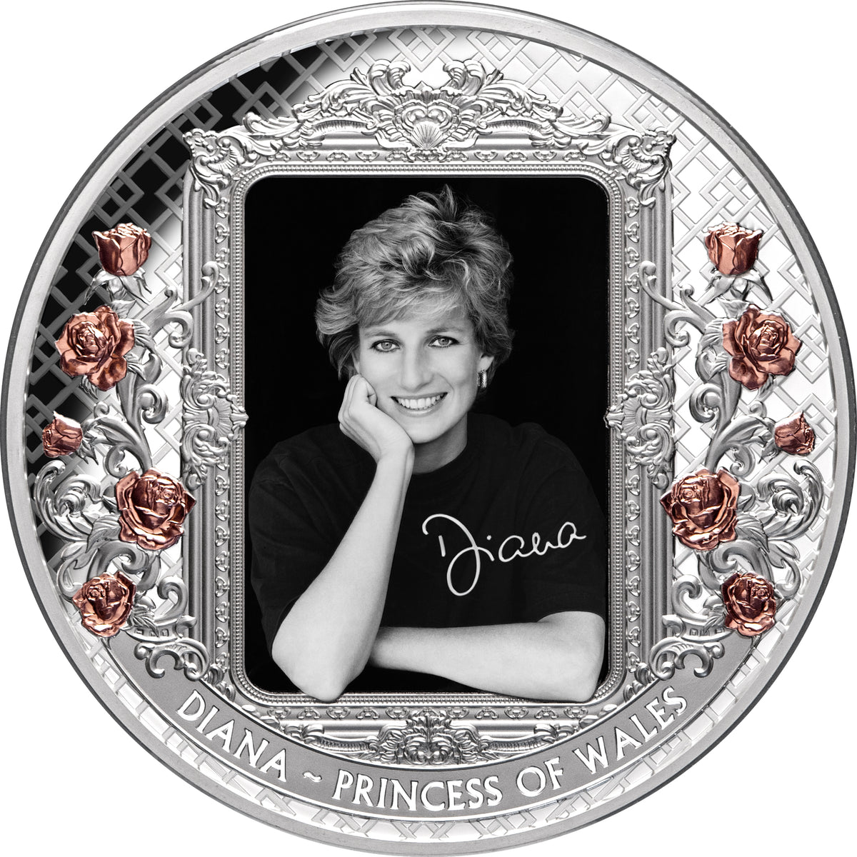 Tokelau 2022 $10 Diana Princess of Wales Rose-Gold Plated Coloured 5oz Silver Proof CoincReverse