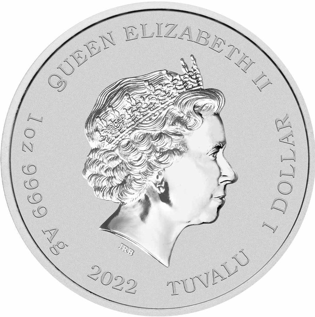 Tuvalu 2022 $1 John Wayne Coloured 1oz 99.9% Silver Proof Coin