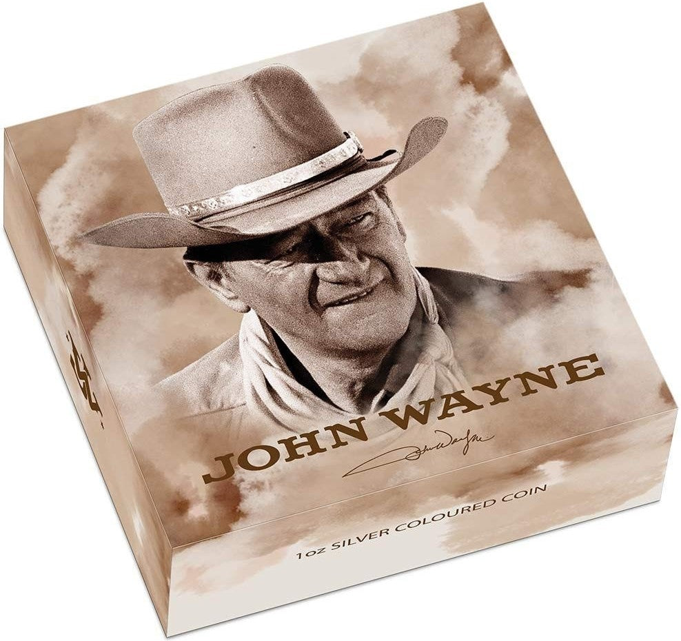 Tuvalu 2022 $1 John Wayne Coloured 1oz 99.9% Silver Proof Coin