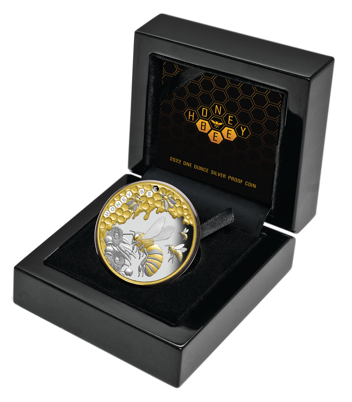 Niue 2022 $1 Honey Bee 200th Anniversary 1oz Silver Proof Coin