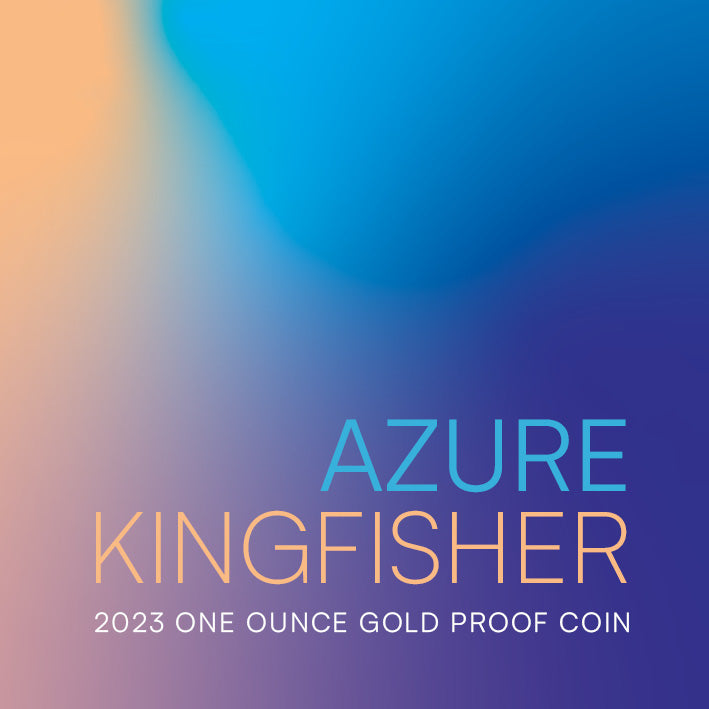 Niue 2023 $1 Azure Kingfisher Gold 1oz .9999 Coloured Proof Coin
