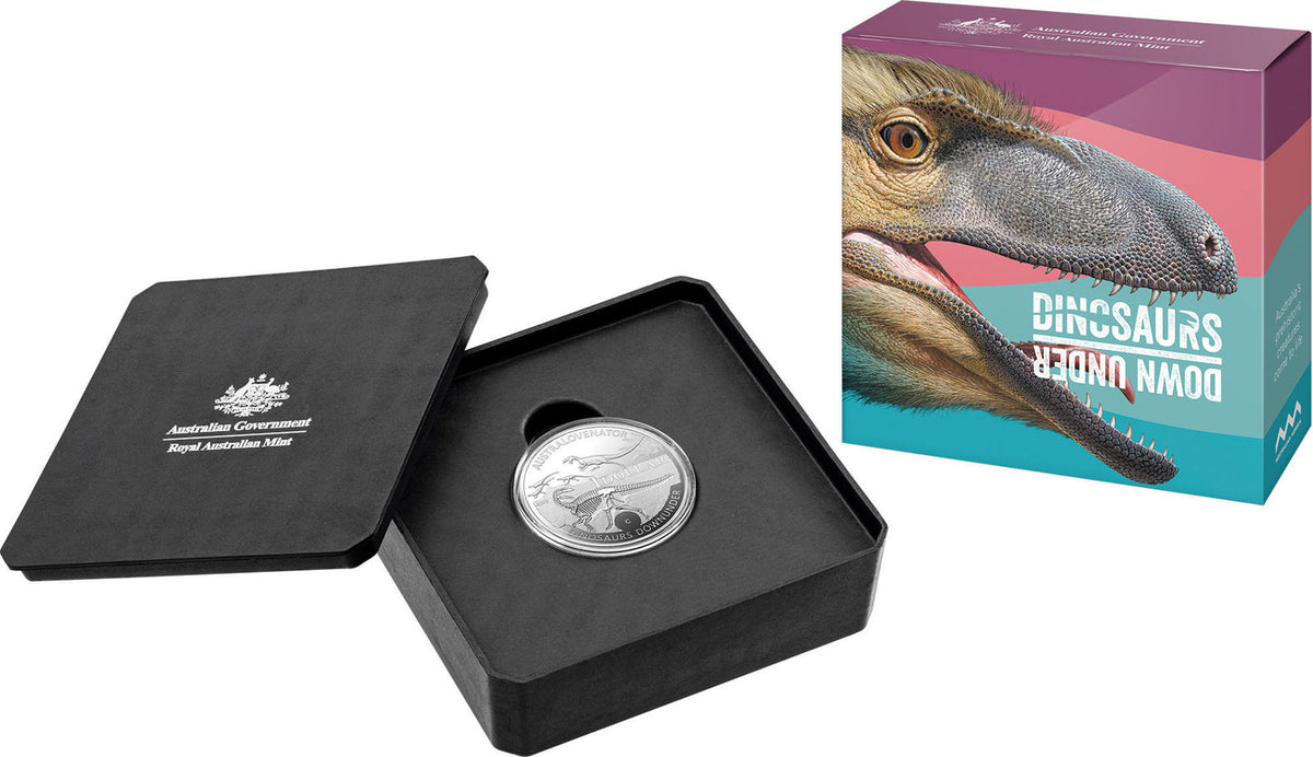Australian Dinosaurs 2022 $1 Astralovenator 'C' Mintmark Silver Proof Coin