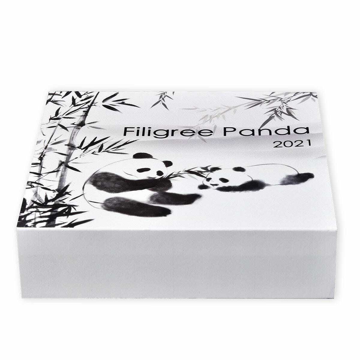 Solomon Islands 2021 $5 Panda Filigree 2oz Silver Proof-like Coin