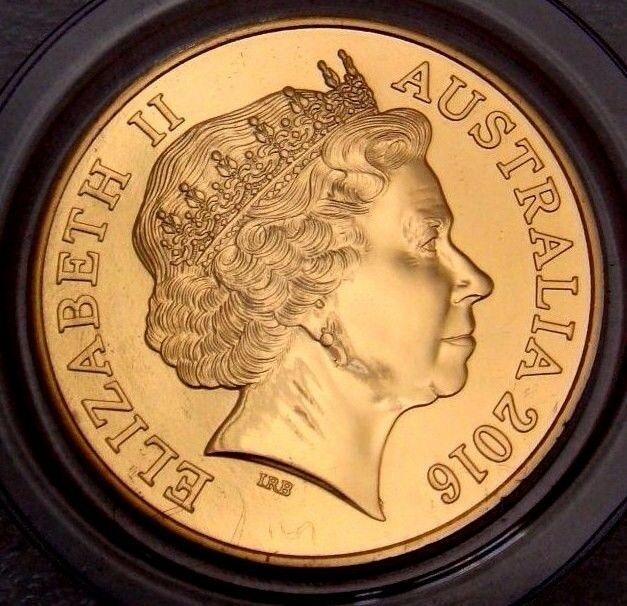 Australia 2016 50 Cent Gold Plated Specially Polished Dies Round WMF 1st Privy Mark Low Mint 5000