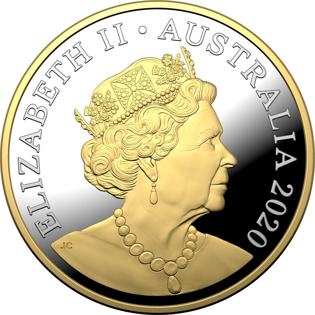 Australia 2020 $1 Proof Mob of Roos 5 Oz Selectively Gold Plated Silver 1000 Made