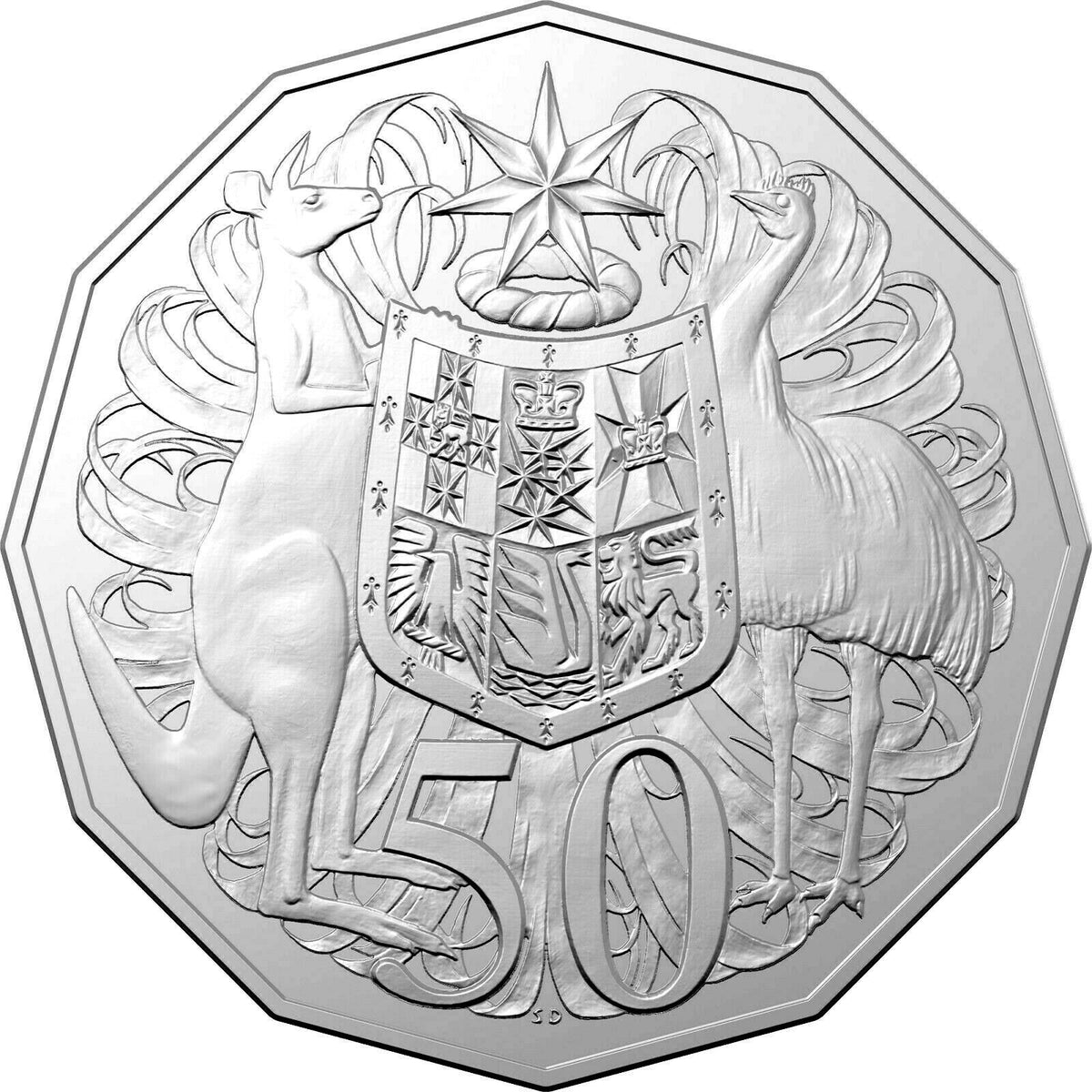 Australia 2019 5 Coin 50 Cent Set 50th Anniversary of the 50 Cent including Gold Plated 50 Cent