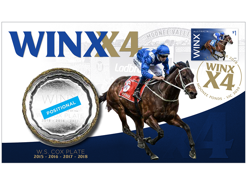Australia 2018 Winx 4th Cox Plate Stamp and Medallion Cover PNC