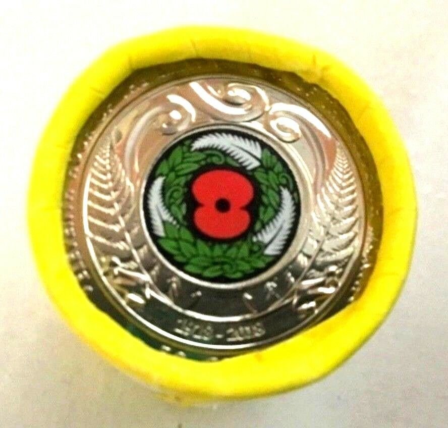 New Zealand 2018 50 Cent Uncirculated Armistice Remembrance Red Poppy Roll 11*11*2018