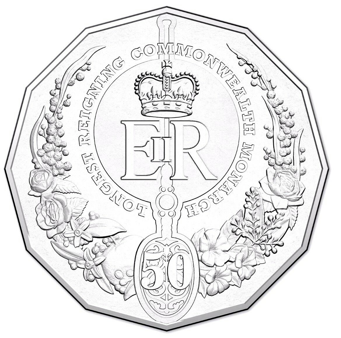 Australia 2015 50 Cent Uncirculated Long May She Reign Monarch Stamp and Coin Cover PNC 9000 Made