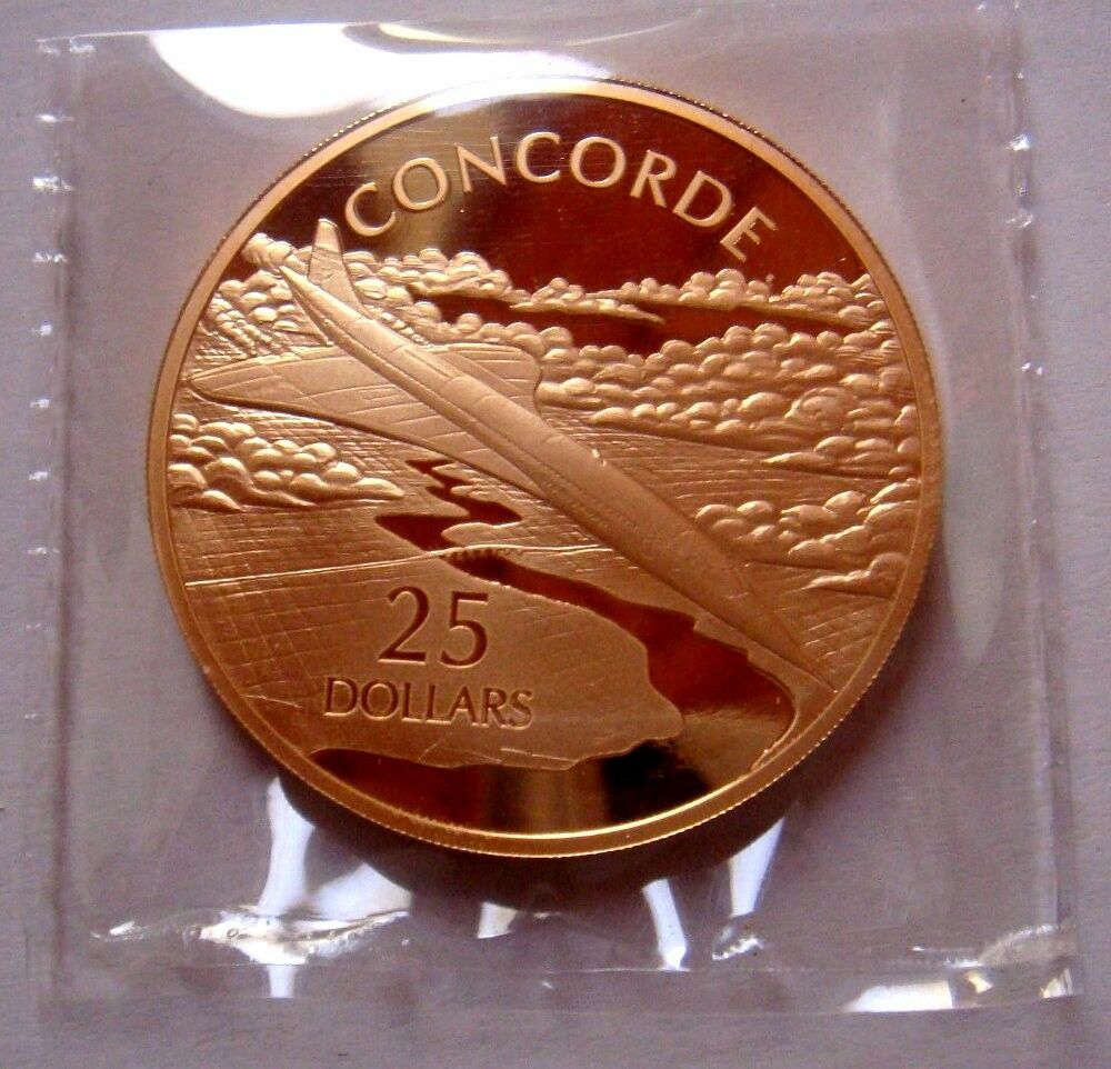 Australia 2005 $25 Concorde 1 Oz .999 Silver 24k Gold Plated Proof