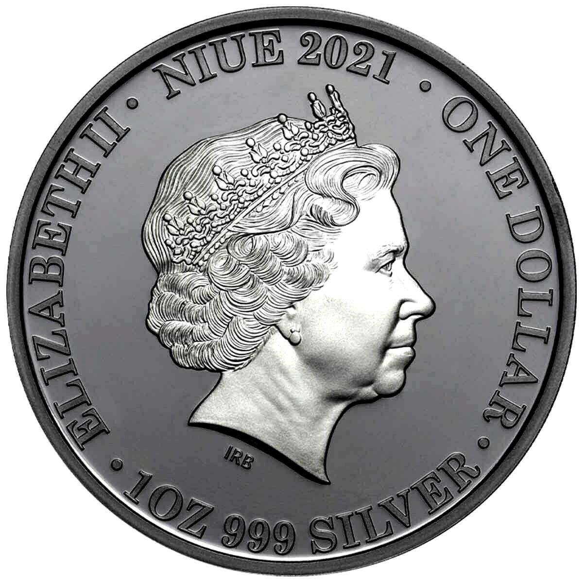 Niue 2021 $1 Australia at Night Wombat 1 Oz Silver Black Proof
