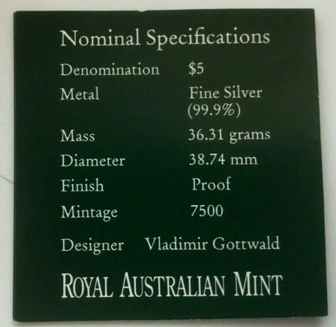 Australia 2004 $5 Bicentenary of Tasmania 36.31 Grams of Silver