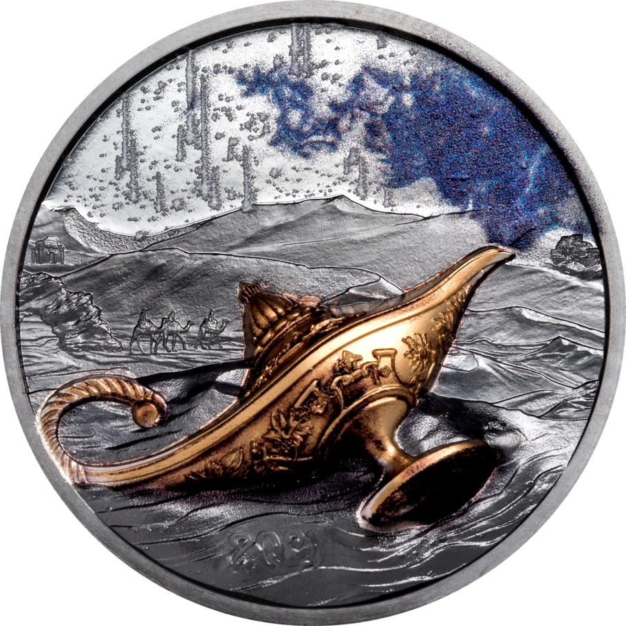 Republic of Palau 2021 $5 Magical Lamp 1oz Silver Black Proof Smartminting®