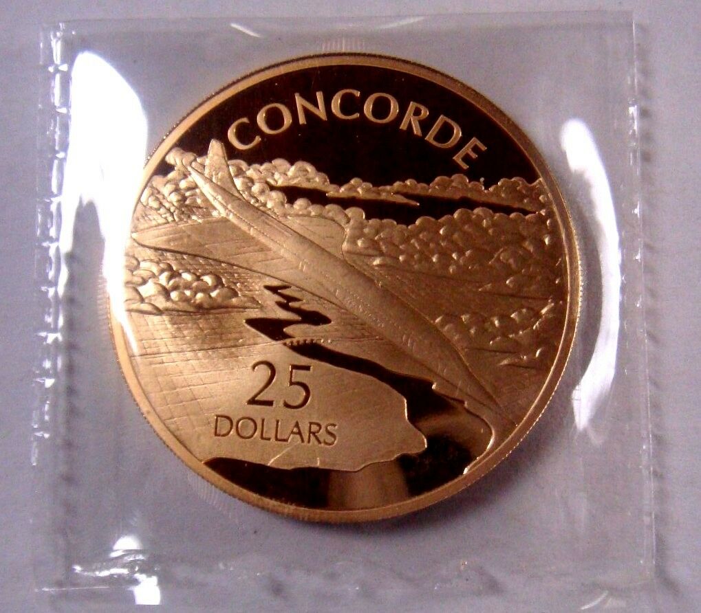 Australia 2005 $25 Concorde 1 Oz .999 Silver 24k Gold Plated Proof