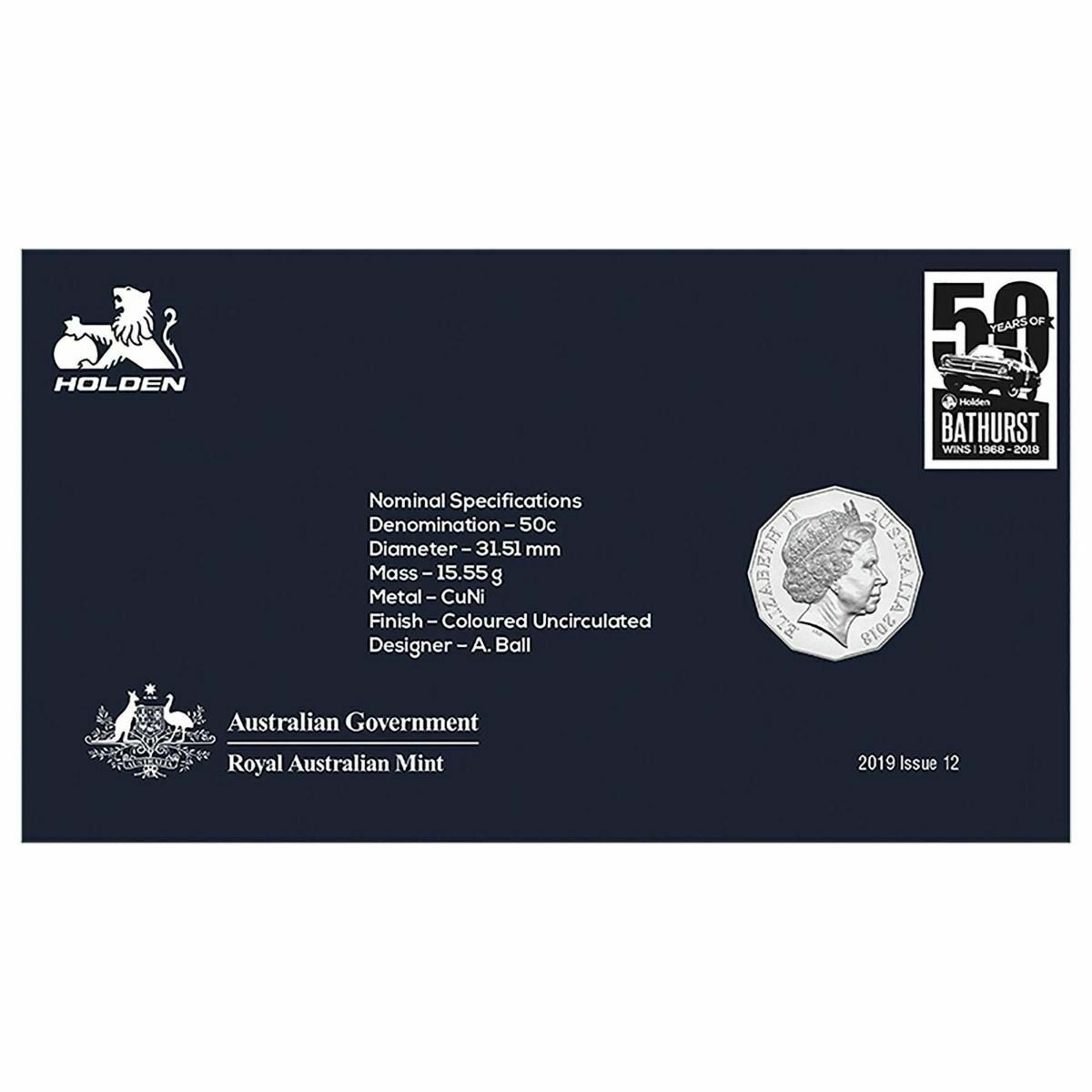 Australia 2018 50 Cent Uncirculated Holden 1996 VR Commodore Stamp & Coin Cover PNC