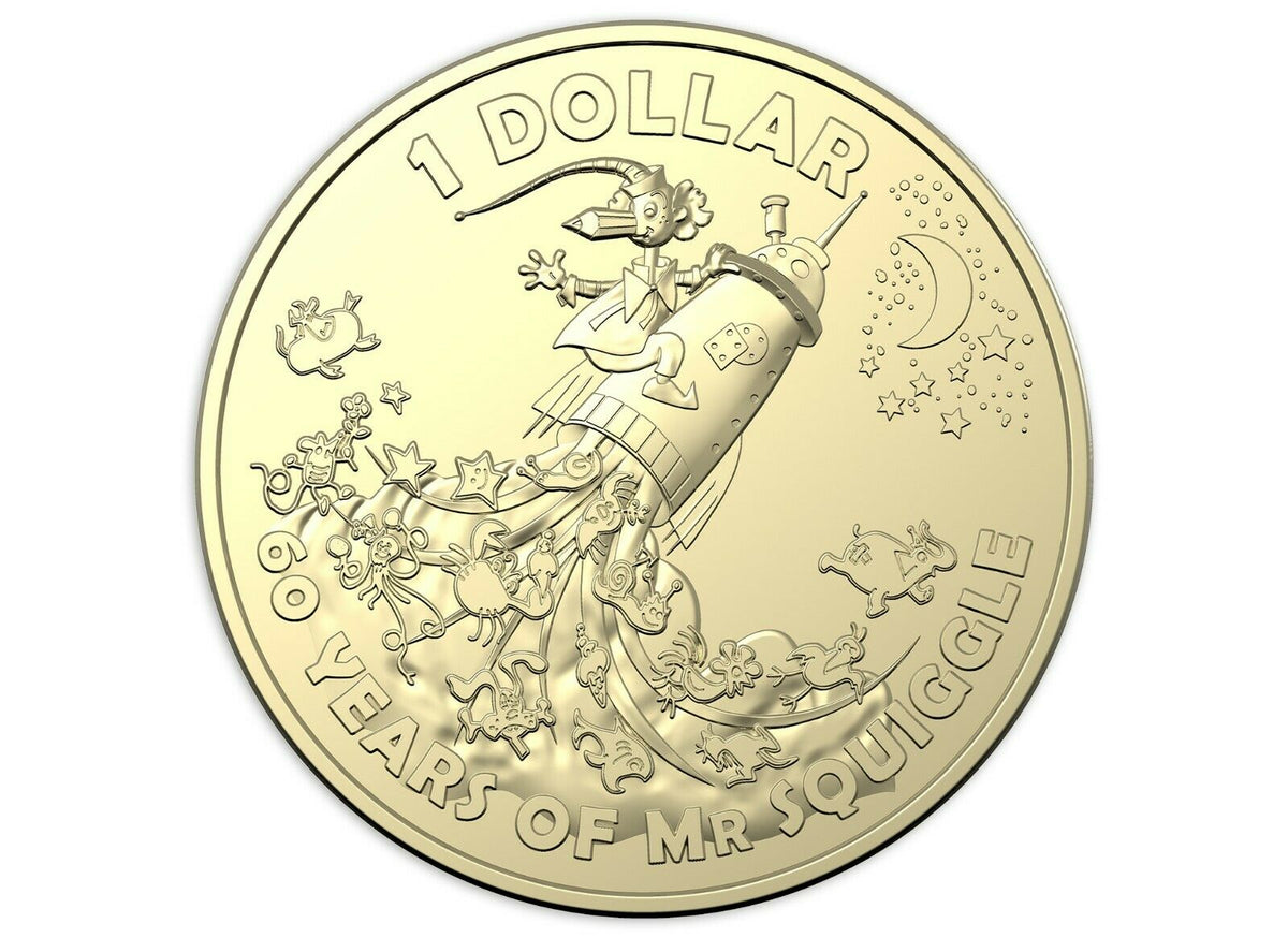 Australia 2019 $1 and $2 Coloured Uncirculated 60th Anniversary of Mr Squiggle and Friends Set